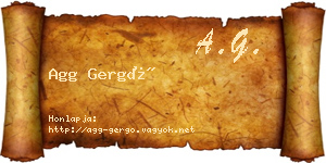 Agg Gergő névjegykártya